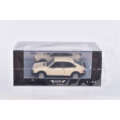 47 - FOUR BOXED NEO 1:43 SCALE MODELS to include an Alfa Romeo Alfasud Ti 1.5 Quadrifoglio V in red item ... 