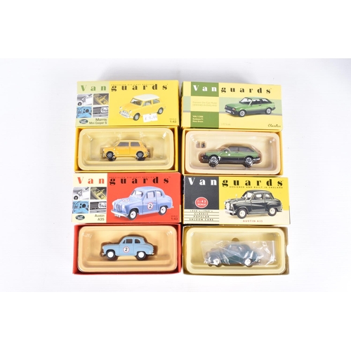 49 - EIGHT BOXED CORGI VANGUARDS 1:43 SCALE MODEL VEHICLES to include an Austin A35 Graham's Hill Rally C... 