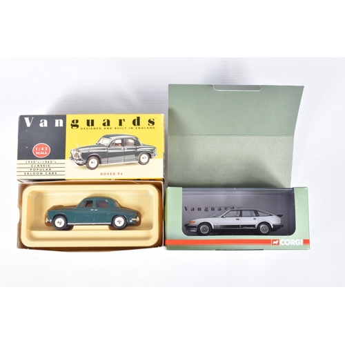 51 - ELEVEN BOXED 1:43 SCALE MODEL CORGI VANGUARDS VEHICLES to include a Rover SD1 Votesse 30th Anniversa... 