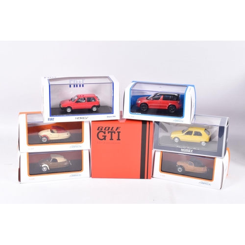 52 - SEVEN BOXED 1:43 SCALE  MODEL VEHICLES to include a NOREV Fiat Uno 3 Door 1983 in Red item no. 77295... 