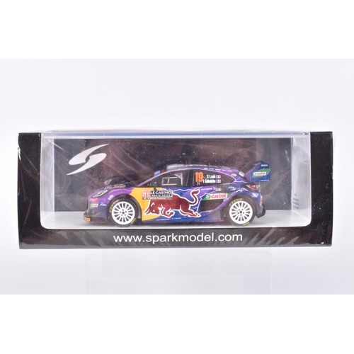 54 - FOUR BOXED 1:43 SCALE SPARK MINIMAX MODEL VEHICLES to include a Jaguar XJR-12 no.33 4th LeMans 1991 ... 