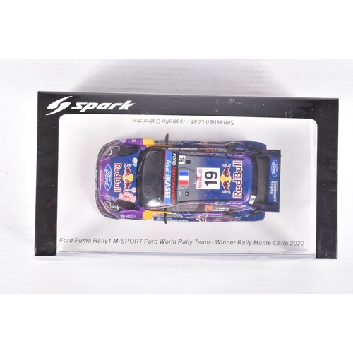 54 - FOUR BOXED 1:43 SCALE SPARK MINIMAX MODEL VEHICLES to include a Jaguar XJR-12 no.33 4th LeMans 1991 ... 