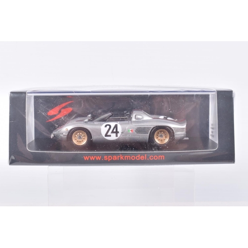 54 - FOUR BOXED 1:43 SCALE SPARK MINIMAX MODEL VEHICLES to include a Jaguar XJR-12 no.33 4th LeMans 1991 ... 