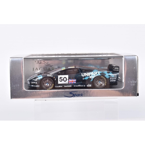 54 - FOUR BOXED 1:43 SCALE SPARK MINIMAX MODEL VEHICLES to include a Jaguar XJR-12 no.33 4th LeMans 1991 ... 