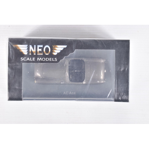 58 - FOUR BOXED NEO 1:43 SCALE DIECAST MODEL VEHICLES, to include a NEO Concept Bentley 41/2 litre superc... 