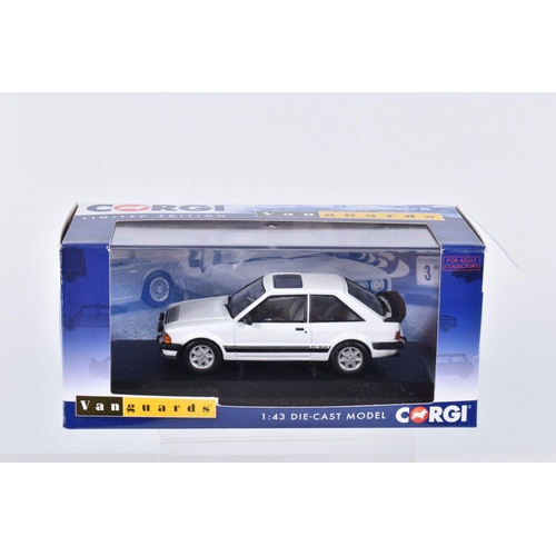 59 - EIGHT BOXED LIMITED EDITION 1:43 SCALE CORGI VANGUARDS DIECAST MODEL VEHICLES, a Ford Fiesta Mk1 XR2... 