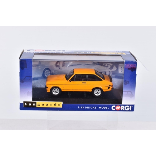 59 - EIGHT BOXED LIMITED EDITION 1:43 SCALE CORGI VANGUARDS DIECAST MODEL VEHICLES, a Ford Fiesta Mk1 XR2... 