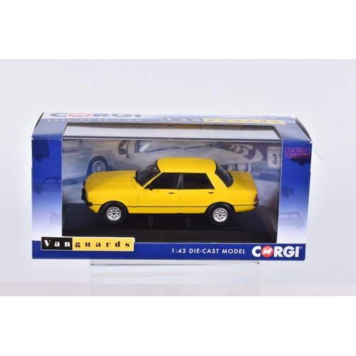 59 - EIGHT BOXED LIMITED EDITION 1:43 SCALE CORGI VANGUARDS DIECAST MODEL VEHICLES, a Ford Fiesta Mk1 XR2... 