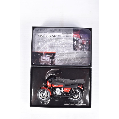 62 - TWO BOXED 1:12 SCALE MINICHAMPS CLASSIC BIKE SERIES MOTO GUZZI DIECAST MODELS, the first is a 850 MK... 