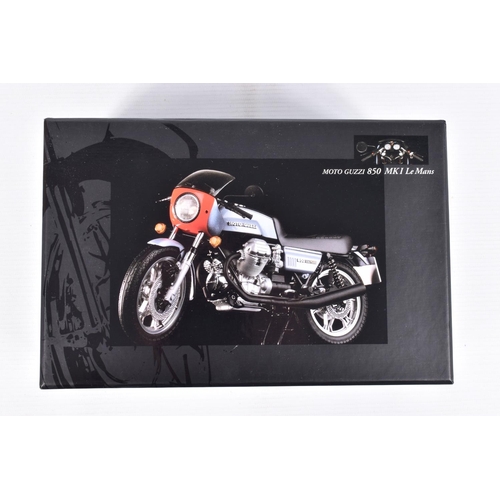 62 - TWO BOXED 1:12 SCALE MINICHAMPS CLASSIC BIKE SERIES MOTO GUZZI DIECAST MODELS, the first is a 850 MK... 