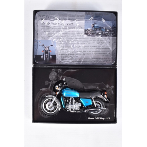 63 - TWO BOXED 1:12 SCALE CLASSIC BIKE SERIES DIECAST HONDA MODELS, the first is a Honda CBX 1000 1978 in... 