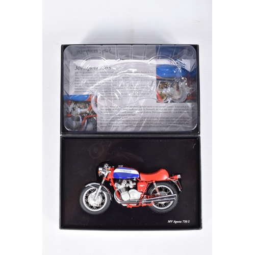 64 - TWO BOXED 1:12 SCALE CLASSIC BIKE SERIES DIECAST MV AGUSTA DIECAST MODELS, the first is a MV Agusta ... 