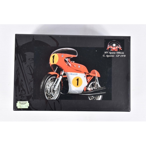 64 - TWO BOXED 1:12 SCALE CLASSIC BIKE SERIES DIECAST MV AGUSTA DIECAST MODELS, the first is a MV Agusta ... 