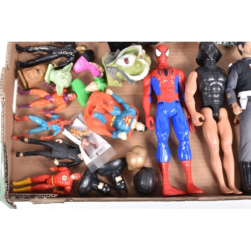 107 - A QUANTITY OF SUPERHERO, SCI-FI, FILM & TV RELATED MODELS AND FIGURES, diecast and plastic models to... 