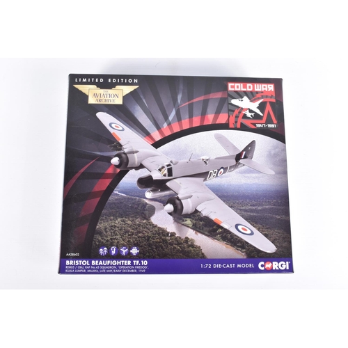 111 - THREE BOXED CORGI AVIATION ARCHIVE DIECAST MODEL AIRCRAFTS, the first a 1:72 scale Vought F4U-1 Cosa... 