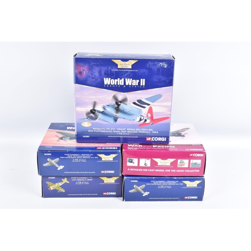 113 - FIVE BOXED LIMITED EDITION CORGI AVIATION ARCHIVE 1:72 SCALE DIECAST MODEL AIRCRAFTS, the first and ... 