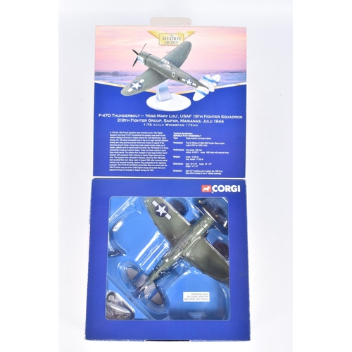 113 - FIVE BOXED LIMITED EDITION CORGI AVIATION ARCHIVE 1:72 SCALE DIECAST MODEL AIRCRAFTS, the first and ... 