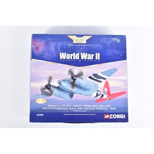 113 - FIVE BOXED LIMITED EDITION CORGI AVIATION ARCHIVE 1:72 SCALE DIECAST MODEL AIRCRAFTS, the first and ... 