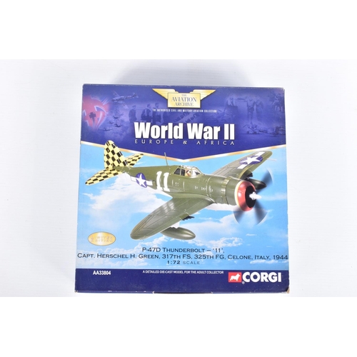 113 - FIVE BOXED LIMITED EDITION CORGI AVIATION ARCHIVE 1:72 SCALE DIECAST MODEL AIRCRAFTS, the first and ... 