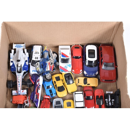 120 - A QUANTITY OF UNBOXED AND ASSORTED MODERN DIECAST AND PLASTIC VEHICLES, to include Norscott Caterpil... 