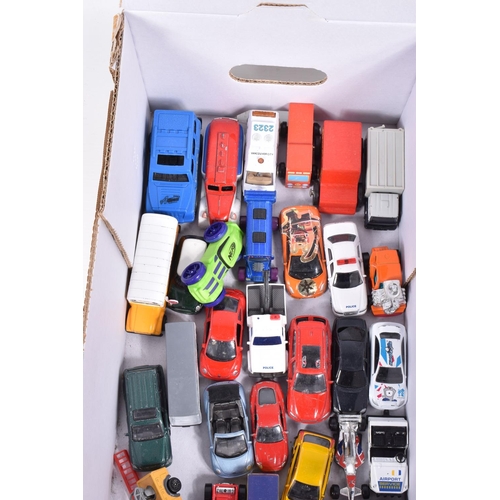 120 - A QUANTITY OF UNBOXED AND ASSORTED MODERN DIECAST AND PLASTIC VEHICLES, to include Norscott Caterpil... 