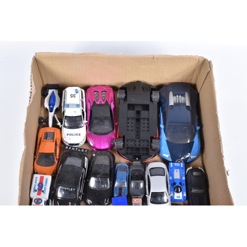 120 - A QUANTITY OF UNBOXED AND ASSORTED MODERN DIECAST AND PLASTIC VEHICLES, to include Norscott Caterpil... 