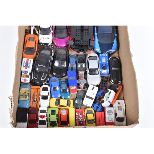 120 - A QUANTITY OF UNBOXED AND ASSORTED MODERN DIECAST AND PLASTIC VEHICLES, to include Norscott Caterpil... 