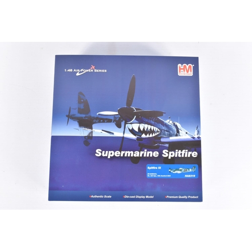 75 - FOUR BOXED HOBBY MASTER 1:48 SCALE AIR POWER SERIES AIRCRAFT MODELS, to include a Supermarine Spitfi... 