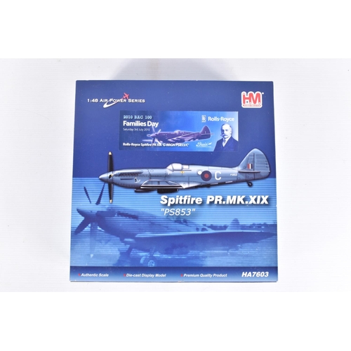 75 - FOUR BOXED HOBBY MASTER 1:48 SCALE AIR POWER SERIES AIRCRAFT MODELS, to include a Supermarine Spitfi... 