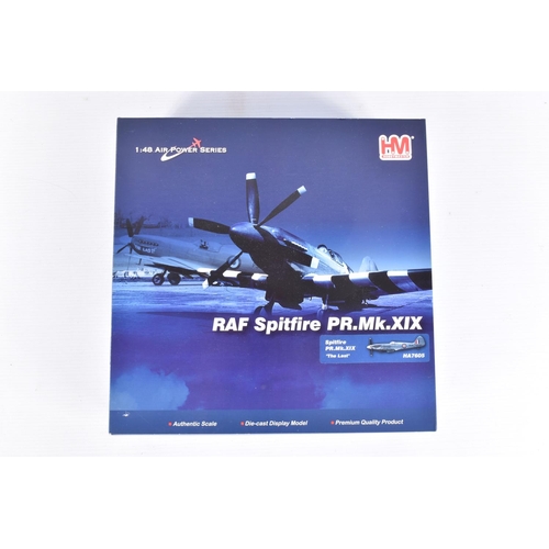 75 - FOUR BOXED HOBBY MASTER 1:48 SCALE AIR POWER SERIES AIRCRAFT MODELS, to include a Supermarine Spitfi... 