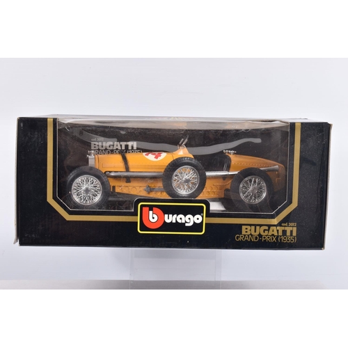 81 - FIVE BOXED 1:18 SCALE BBURAGO DIECAST MODEL CARS, to include a Ferrari 348tb 1989 in yellow, item no... 