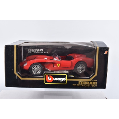 81 - FIVE BOXED 1:18 SCALE BBURAGO DIECAST MODEL CARS, to include a Ferrari 348tb 1989 in yellow, item no... 