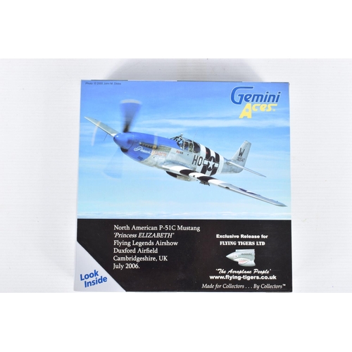 83 - SIX BOXED GEMINI ACES 1:72 SCALE DIECAST MODEL AIRCRAFTS, the first is a P-51B Mustang, numbered GAR... 