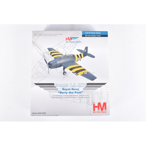 84 - FOUR BOXED HOBBYMASTER AIR POWER SERIES DIECAST MODEL AIRCRAFTS, the first is a 1:48 scale B-339E ' ... 