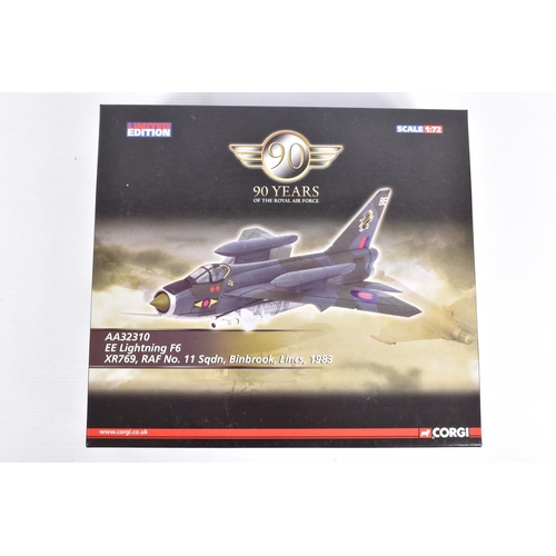 88 - FIVE BOXED CORGI LIMITED EDITION AVIATION ARCHIVE MODEL AIRCRAFTS, to include a British Aerospace Ha... 