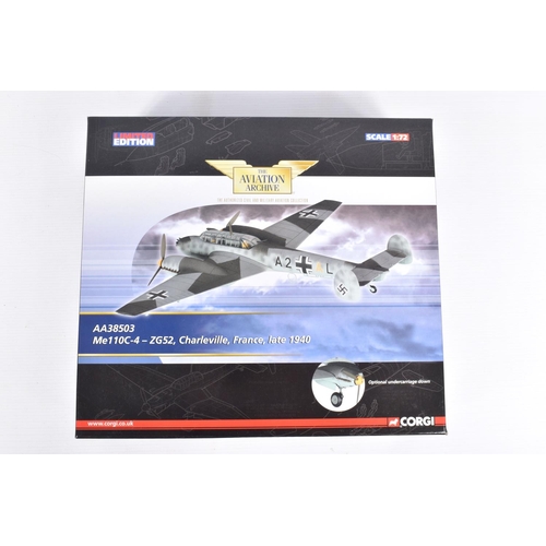 88 - FIVE BOXED CORGI LIMITED EDITION AVIATION ARCHIVE MODEL AIRCRAFTS, to include a British Aerospace Ha... 