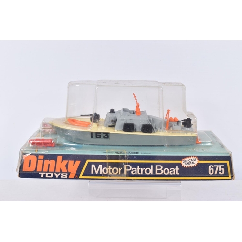 90 - THREE BOXED DINKY DIECAST MILITARY TOYS, to include a Military Hovercraft, item no. 281, an Air Sea ... 