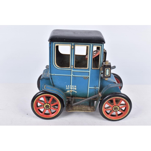 93 - A MODERN TOYS (JAPAN) TINPLATE LEVER ACTION CLOCKWORK OLDTIMERS VINTAGE CAR, appears complete and in... 