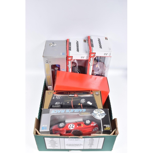 121 - SIX BOXED 1:18 SCALE DIECAST MODEL FERRARIS, the first is a Eagles Race Ferrari 250 GTO 64 Le Mans 1... 