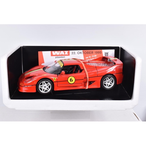 121 - SIX BOXED 1:18 SCALE DIECAST MODEL FERRARIS, the first is a Eagles Race Ferrari 250 GTO 64 Le Mans 1... 