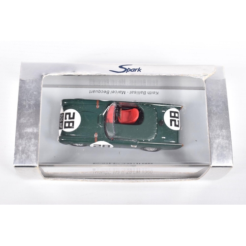 127 - FIVE BOXED SPARK MINIMAX 1/43 SCALE TRIUMPH TRS 1960/1961 LE MANS RACING CARS, all in British racing... 