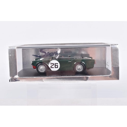 127 - FIVE BOXED SPARK MINIMAX 1/43 SCALE TRIUMPH TRS 1960/1961 LE MANS RACING CARS, all in British racing... 