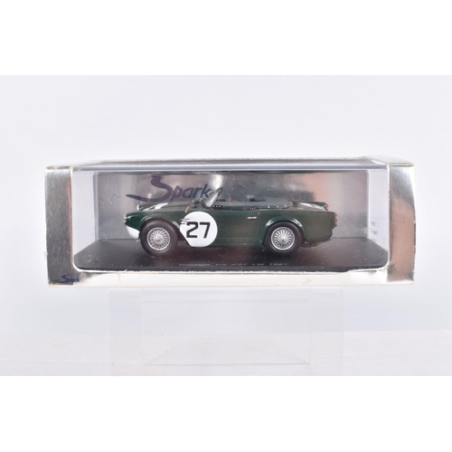 127 - FIVE BOXED SPARK MINIMAX 1/43 SCALE TRIUMPH TRS 1960/1961 LE MANS RACING CARS, all in British racing... 