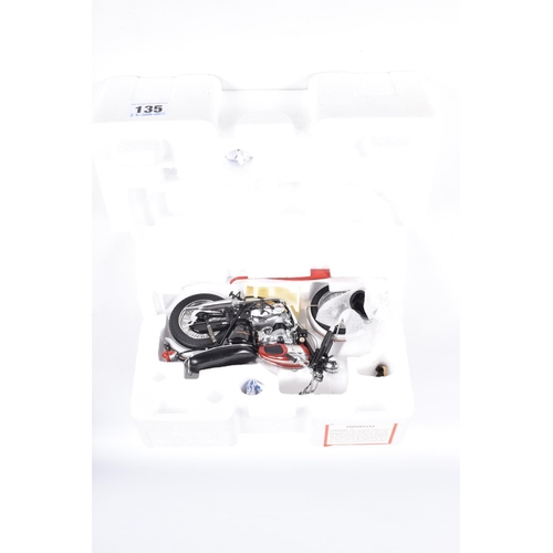 135 - A BOXED FRANKLIN MINT 1969 TRIUMPH BONNEVILLE MOTORBIKE MODEL, 1/10 scale, appears complete and in v... 