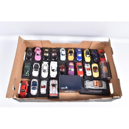 141 - A QUANTITY OF BOXED AND BOXED MODERN DIECAST EUROPEAN AND AMERICAN CAR MODELS, to include a quantity... 