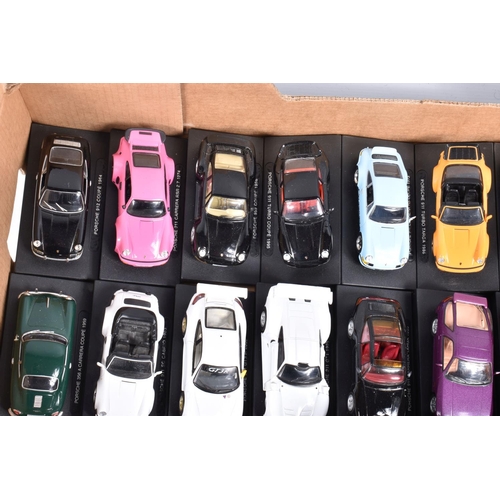 141 - A QUANTITY OF BOXED AND BOXED MODERN DIECAST EUROPEAN AND AMERICAN CAR MODELS, to include a quantity... 