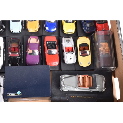 141 - A QUANTITY OF BOXED AND BOXED MODERN DIECAST EUROPEAN AND AMERICAN CAR MODELS, to include a quantity... 