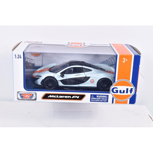 146 - NINE BOXED GERMAN BRANDED 1:24 SCALE DIECAST MODEL VEHICLES, to include a Maisto Porsche 911 Speedst... 