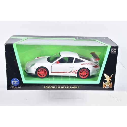 146 - NINE BOXED GERMAN BRANDED 1:24 SCALE DIECAST MODEL VEHICLES, to include a Maisto Porsche 911 Speedst... 