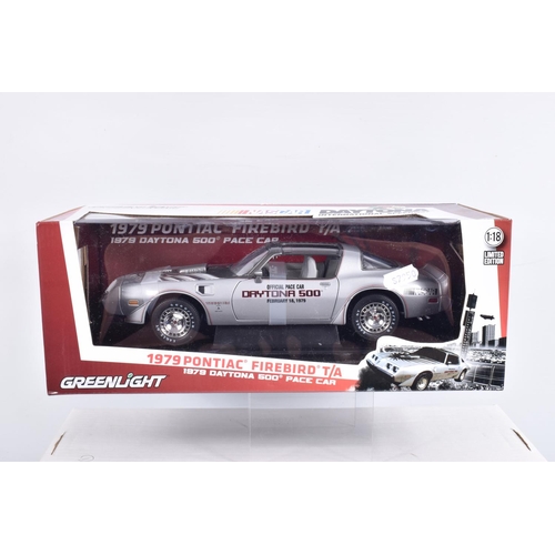 154 - SIX BOXED AMERICAN BRANDED 1:18 SCALE DIECAST MODEL VEHICLES, to include a Greenlight Limited Editio... 